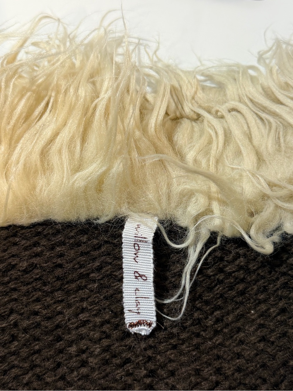 Willow & Clay Brown Open Front Sweater Cardigan w/ Faux Fur Trim in Small - Picture 5 of 5